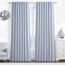 Dusty Blue Blackout Nursery Curtains 90 Inch Length for Kids/Boys Rooms/Bedroom, Floor to Ceiling Track Pleated Window Drapes with Hooks Linen Winter Thermal Coastal Light Blue(50"Wx90"Lx 2Panels)
