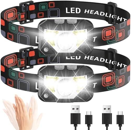 Amazon.com: GOANDO Rechargeable Headlamp LED 1200 Lumen Head Lamp with 8 Mode Motion Sensor White Red Light Waterproof Headlight for Running Cycling Working Camping HL-DJ : Sports & Outdoors