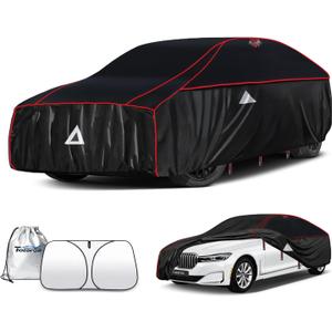 Hail Protector Car Cover for Sedan(Length:195"-208"),Waterproof All-Weather Outdoor Anti Hail Thick Multi-Layered EVA with Sun Visor&Storage Bag for ES350, Models, Avalon, Impala etc.