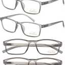 TERAISE Reading Glasses Men 4-Pack Ultralight Blue Light Reader Glasses Women with Spring Hings,Clear Vision&Anti Eyestrain