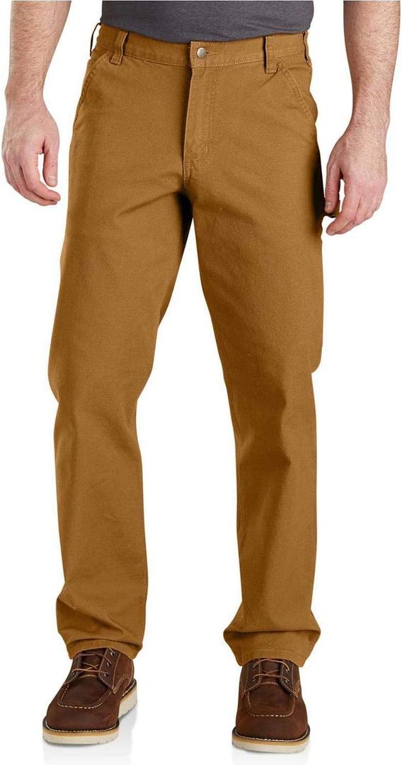 Carhartt Men's Relaxed Straight Rugged Flex Duck Dungaree (Brown, L)