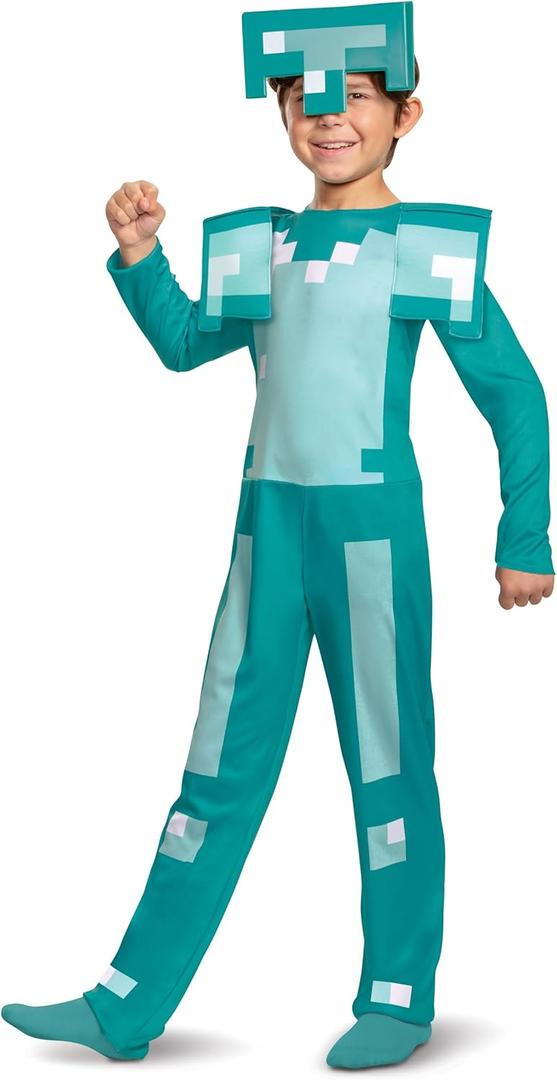 Minecraft Armor Costume, Official Minecraft Kids Halloween Costume (Small (4-6))