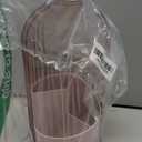 Makeup Brush Holder with Lid 360 Rotating Clear Dustproof Make Up Organizers for Vanity Bathroom Countertop, Pink