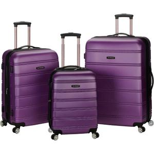 Rockland Melbourne Hardside 3 Piece Expandable Spinner Wheel Luggage Set, (20"/24"/28"), Purple