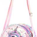 2 x Little Girls Crossbody Purse Mini Cute Unicorn Princess Shoulder Message Bag Sequin Coin Purse