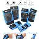 Tanden Skateboard Protective Gear Knee Pads and Elbow Pads Set, Elbow and Knee Pads for Roller Skating Wrist Guards Skateboarding Pads