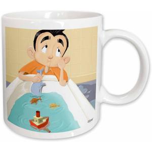 3dRose Kikeo with a Whale Toy is Sad Ceramic Mug, 11-Ounce