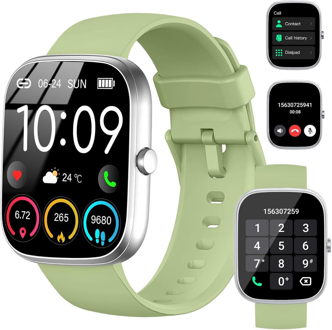 Smart Watch for Men Women, 1.91"HD Screen Smartwatch (Answer/Make Call), 2026 Fitness Tracker Heart Rate/Activity/Sleep Monitor, IP68 Waterproof,110+ Sport Modes,Step Counter for Android IOS Green