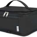 NOL Natural Organic Lifestyle Small Lunch Bag Mini Lunch Box Insulated Lunch Bag for Men/Women Leakproof Cooler Tote Bag Lightweight Nylon Waterproof Lunch Box For Work, Black (Small (3 Liters))