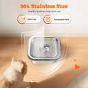Cat Water Fountain Stainless Steel: 4L/140oz Pet Fountain Water Bowl Indoor, Automatic Dog Drinking Dispenser, Cat Feeding Watering Supplies, Metal Kitty Waterer Fountain, 6 Replacement Filters