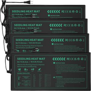 Seedling Heat Mat for Seed Starting,10" x 20.75" Waterproof Heating Pad for Indoor Plants Germination, Gardening, Hydroponic, Greenhouse