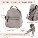 RAVUO Mini Backpack Purse for Women, Cute Convertible Leather Handbag Multipurpose Shoulder Bags Travel Daypack 3 Ways to Carry,Grey