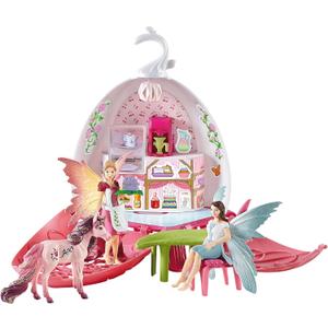 Schleich bayala Fairy Cafe Blossom - 21-Piece Magical Fairy and Unicorn Figurine Playset with Dollhouse and Accessories, Enchanted Play Dollhose for Girls and Boys, Gift Ready, Ages 5+