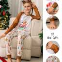 Rnxrbb 2025 Family Christmas Pajamas Pjs Set Matching Christmas Pajama Xmas Sleepwear for Couples Adult Women Men Kids (White, M)