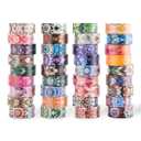 icceemee 36 Rolls Datura Theme Washi Tape Set with Different Colorful Patterns, Writable Decorative Tapes for Scrapbooking, Junk Journal Supplies, Bullet Journaling, 0.45'' x 90'' per Roll