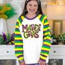 DUTUT Mardi Gras Sweatshirt for Women: Mardi Gras Shirt Sequin Sparkly Crewneck Sweater Carnival Party Pullover Top (S)