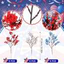4th of July Decor Artificial Flowers Indoor 15PCS Babys Breath Flowers Fake Silk Patriotic Flowers for Independence Day Home Vase Table Centerpieces(15, Red, White and Blue)