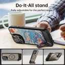 3 x Bouvardia for iPhone 16 Pro Max Case - Multi-Scenario Kickstand & Ocean Whale Shark Pattern - Compatible with Magsafe - Aesthetic Cute Design for Women and Girls