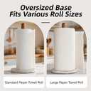 Acacia Wood & Marble Paper Towel Holder Freestanding Paper Towel Holder for Countertop, Weighted for One-Handed Use, for Kitchen, Bathroom, Office