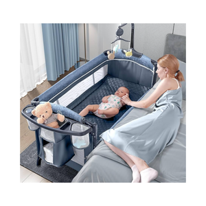 BabyBond Baby Bassinet Bedside Crib, Pack and Play with Sheet, Diaper Changing Table and Music Mobile from Newborn to Toddles, Portable Large Playard