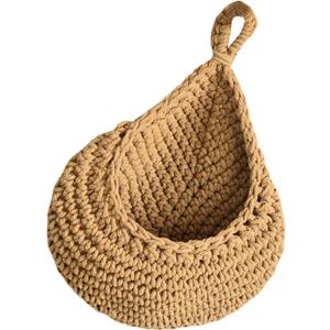 Hanging Handwoven Basket Handcraft Decorative Flower Pots Holder for Indoor and Outdoor Use Photo Props, pack Of 3