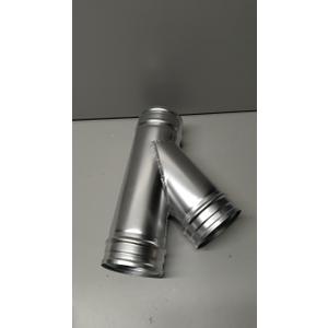 QWORK 4" Duct Splitter, 45 Degree 4 Inch Branch Metal Duct Connector 3 Way Hose Adapter/Splitter (1 Pack)