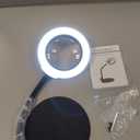 10X Magnifying Glass with Light and Stand, 5 Color Modes Stepless Dimmable LED Lighted Desk Lamp, Hands Free Magnifier with Flexible Goose-Neck for Craft Hobby Painting Sewing Close Work (Black)