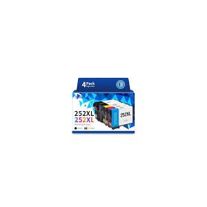 TEINO Remanufactured Ink Cartridge Replacement for Epson 252XL Ink Cartridges for Workforce WF-7710 WF-3640 WF-7720 WF-3620 WF-7620 WF-7710 (Black Cyan Magenta Yellow, 4-Pack)