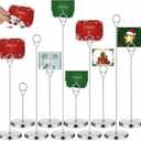 Faccito 10 Pcs Removable Table Number Holders 5 Size Card Holder Metal Name Number Menu Memo Note Picture Photo Clip Stand Table Sign for Wedding Birthday Valentine's Day(Matt Nickel)