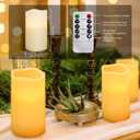 Wax Shell Flameless Candles : Set of 1 H4D3.15 Remote Control LED Electric Candle Ivory Real Wax Pillar Flickering Candles with Timer Home Halloween Christmas Gift Deco