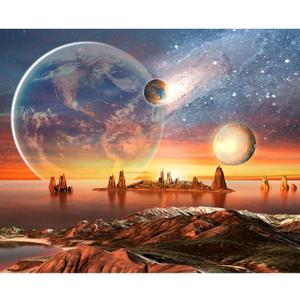 Alien Planet Background Outer Space Backdrop Abstract Universe Planet Galaxy Birthday Party Photography Background for Baby Boy Kids Space Birthday Decorations Planets Party Props 5x3ft