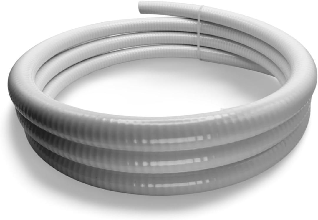 Flexible PVC Spa Hose for Cold Plunge or Ice Baths, 3/4" Schedule 40 White Tubing (12 Foot)