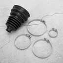 CV Axle Dust Cover, Universal Rubber CV Boot Kit, Ball Head Constant Speed Round Clamp Kit for Most Cars(Black)