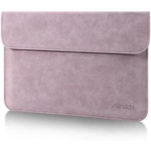 Allinside 13 Inch Laptop Sleeve Case for MacBook Air 13 2018-2025/MacBook Pro 13 2016-2022/Macbook Pro 14 2021-2024, Waterproof PU Leather Horizontal Envelope Protective Case Cover, Purple