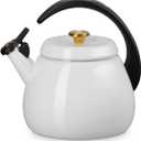 Le Creuset Enamel on Steel Cloche Kettle, 2.2 qt., White with Gold Accents