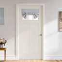 RYB HOME 100% Blackout Linen Door Window Curtains, Privacy Small French Door Curtain, Shades for Front Window, Thermal Insulated Covering with Tie Up, W 26 x L 20, 1 Panel, Light Grey