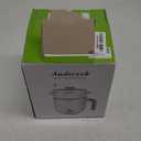 Audecook Hot Pot Electric with Steamer, 1.5L Portable Nonstick Rapid Noodles Cooker, Travel Electric Skillet with Dual Power Control for Ramen/Pasta/Soup/Steak/Egg/Oatmeal (White)