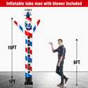10FT Tall Barber Shop Inflatable Tube Man Wacky Wavy Dancing Guy with 3/4 HP Weather-Resistant Blower (12''Diameter) for Outdoor Decoration Advertising Business Promotion