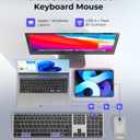 seenda Wireless Bluetooth Keyboard and Mouse Combo, SKM64-3 Rechargeable Slim Quiet Keyboard Mouse, 3 Multi-Device Connection, Compatible for Windows 11/10 PC Laptop Mac MacBook iPad, Black Silver