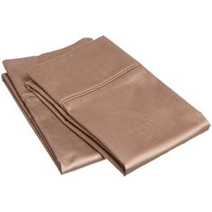 1000 TC Taupe Standard Pillowcases Set of 2 100% Egyptian Cotton Pillow Cases with Long Staple Cotton & Sateen Weave, Silky Soft Hotel - Like Bed Pillow Covers for Comfy Sleeping, Snug Fit