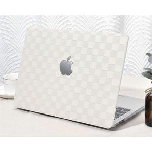 Seorsok Compatible with MacBook Pro 13 inch Case M2 2023,2022,2021-2016 A2338 M1 A2251 A2289 A2159 A1989 A1708 A1706,Elegant Leather Plastic Hard Case&Transparent Keyboard Cover,Beige No Logo Cutout (Beige checkerboard grid)