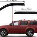 Lightronic Extra Durable Outside-Mount Auto Vent Window Visor, Fits 2005-2012 Nissan Pathfinder, UV Protection Rain Guard, Original Wind Deflector, No-Drill Easy Install, Dark Smoke, 4-Pcs