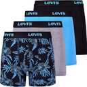 Levi's Mens Boxer Briefs Breathable Stretch Underwear 4 Pack (2X, Blue Hib)