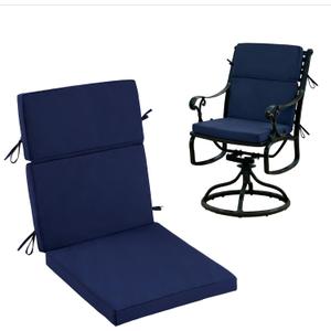 High Back Patio Chair Cushions, 21x20 Waterproof & Fade-Resistant Outdoor Dining Chair Cushions, Indoor/Outdoor High Back Cushion, Seat Pad for Glider and Lawn Chair, Navy Blue