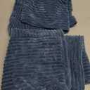 JUSPURBET Pillow Covers Set of 2 Decorative Throw Pillow Covers Case for Couch Sofa Bed Soft Boucle Textured Cushion Covers with Hidden Zipper for Home Decor Living Room 16x16,Navy Blue