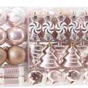 Sea Team 77-Pack Assorted Shatterproof Christmas Balls Christmas Ornaments Set Decorative Baubles Pendants with Reusable Hand-held Gift Package for Xmas Tree (Rose Gold)