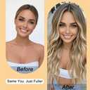 HMHIFI Long Ombre Blonde Wigs for Women 26 inch Long Wavy Middle Part Wig Ombre Blonde Wigs Upgraded Protein Fiber Hair Replacement Wig Cosplay Costume Halloween Wig (Brown Ombre Blonde)