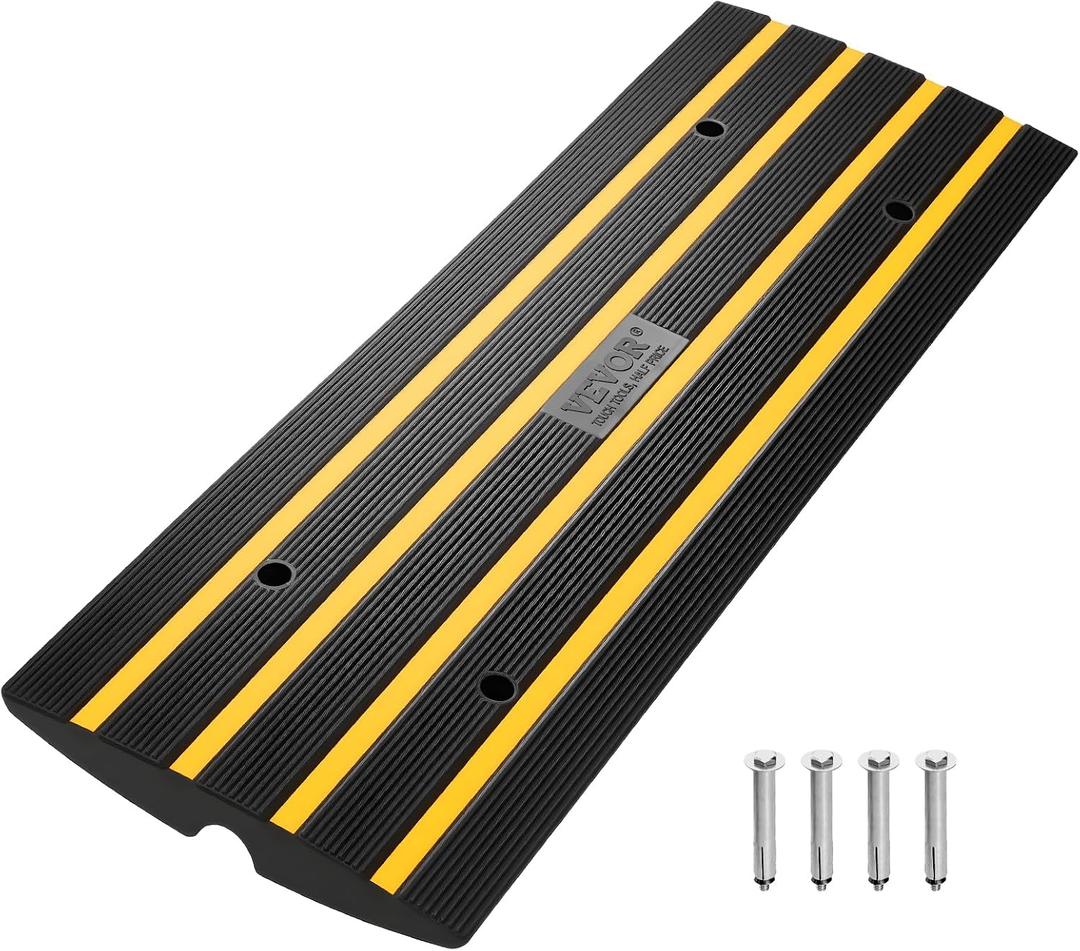 VEVOR Car Driveway Rubber Curb Ramps, Heavy Duty Threshold Ramp, 2.6" High
