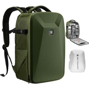 K&F CONCEPT Camera Backpack,Hardshell Photography DSLR Camera Bag with 15-15.6 Inch Laptop Compartment Hard Shell Camera Case Compatible with Canon/Nikon/Sony/DJI Mavic Drone