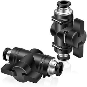 Boltigen 2Pack 1/4“ Pneumatic Ball Valve, Push to Connect Fittings 1/4 Inch ODx 1/4 Inch OD, Air Flow Control Valve Installation Straight Quick Connect Union for Pneumatic Compressed Air Hydraulic